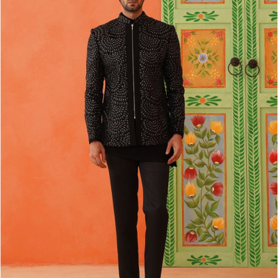 Men Bandhgala Mandarin Collar Suits
