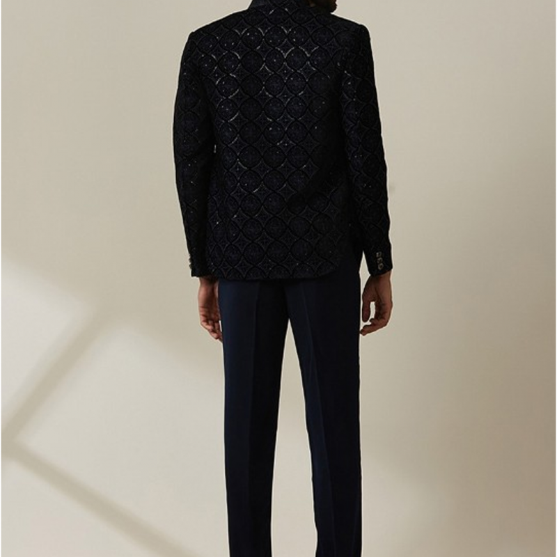 Embroidered Velvet Bhandhagala Blazer & Trouser Indo Western suit