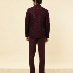 Embroidered Raw Silk Indo Western Party 3 Piece Suit