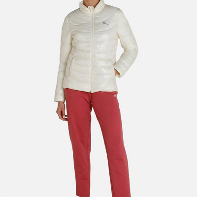 Women White Slim Fit Padded Jacket