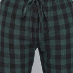 Men Green Checked Cotton Lounge Pants